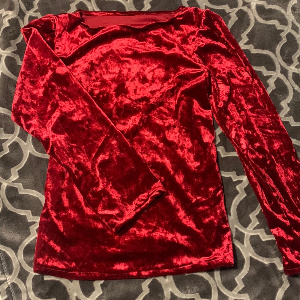 Red Velvet top, Dressy shirt